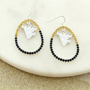 West Virginia University Crystal Loop Earrings